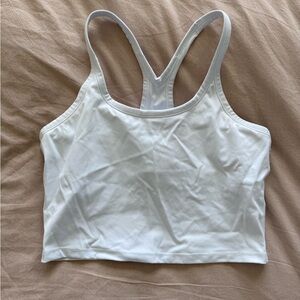 White Racerback Workout Crop Tank Top